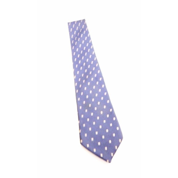 Saville Row Mens Tie Navy Blue 9 Box Design 100% Silk - Picture 1 of 7